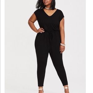Black Dolman Jersey Jumpsuit